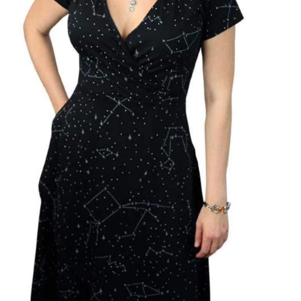 Constellations Glow-in-the-dark Faux Wrap Grace Dress